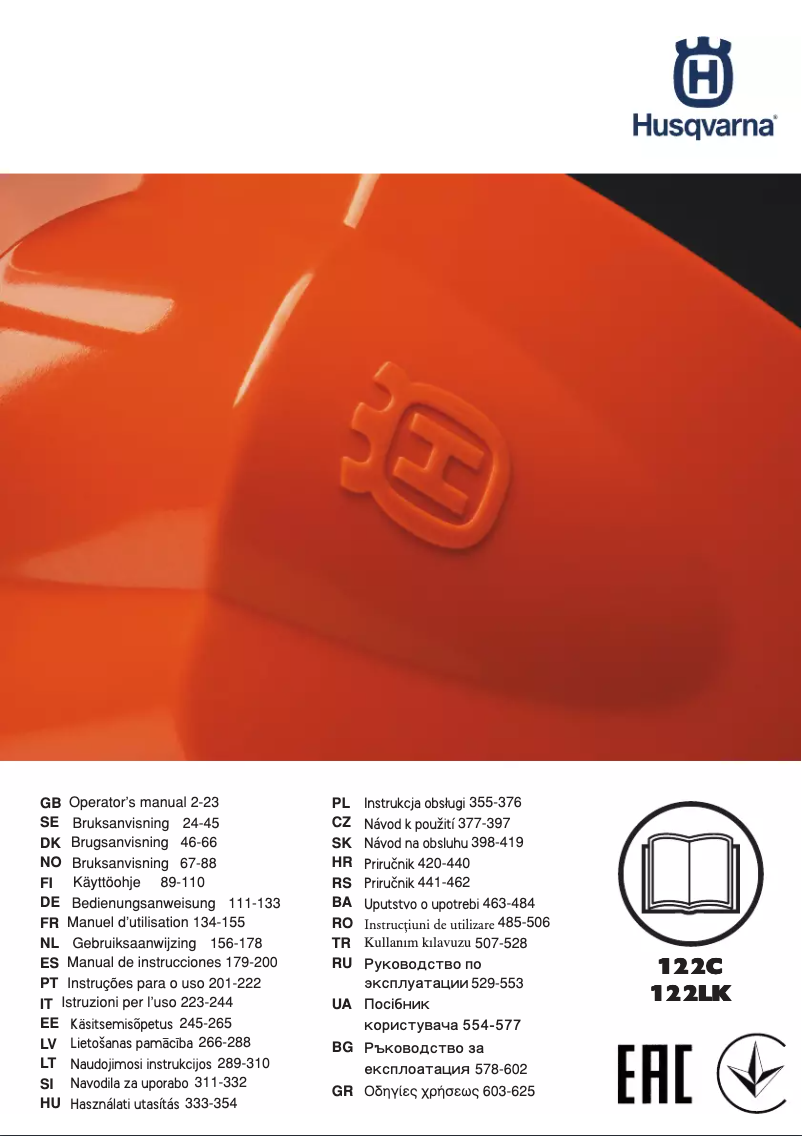 Page n°1 - Manuel utilisateur Husqvarna 122C