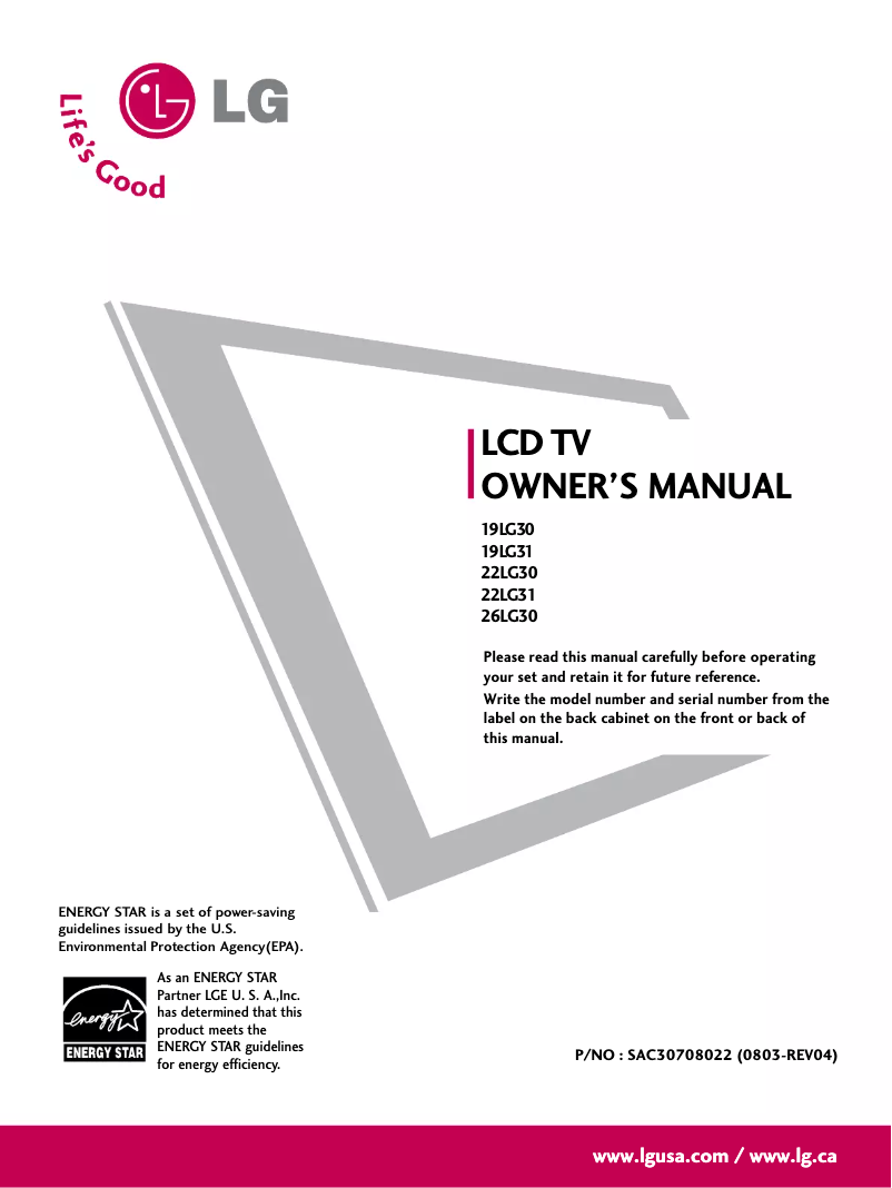 Page n°1 - Manuel utilisateur LG 2231