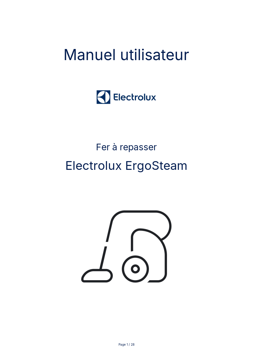 Page n°1 - Manuel utilisateur Electrolux ErgoSteam