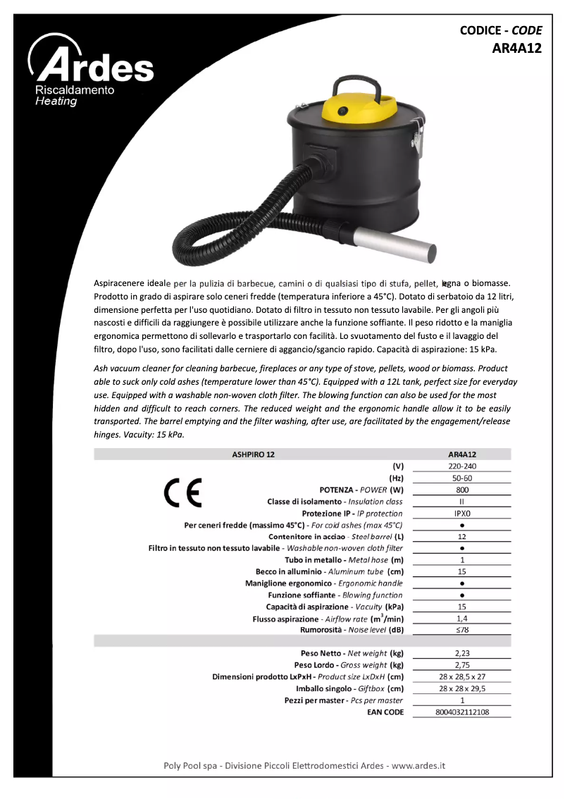 Image de la première page du manuel de l'appareil AR4A12