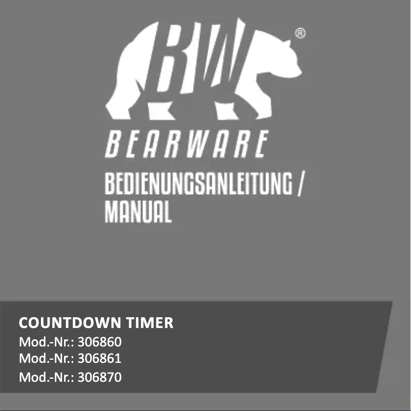 Page n°1 - Manuel utilisateur Bearware 306861