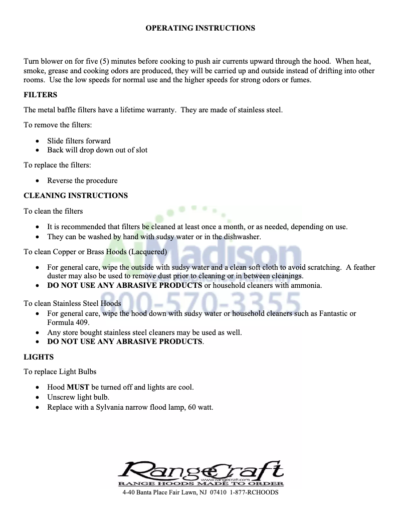 Page n°1 - Manuel utilisateur RangeCraft WM_LANDAU