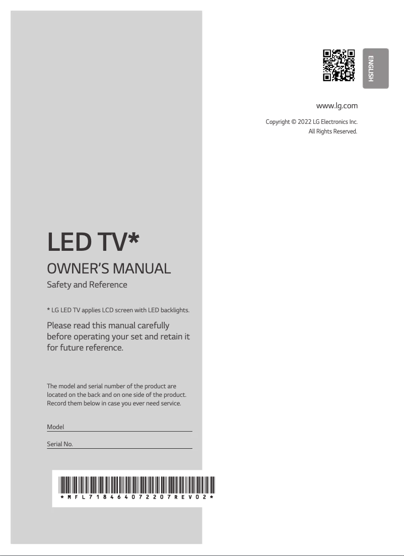 Image de la première page du manuel de l'appareil 55NANO806QA