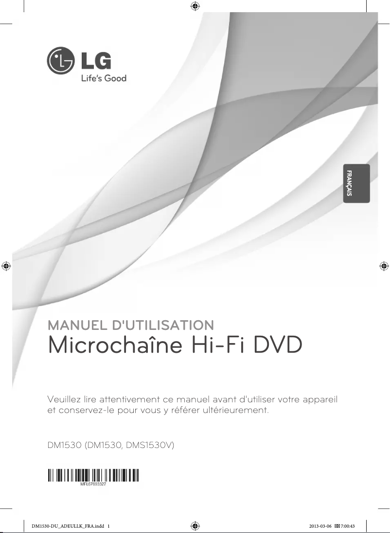 Page 1 de la notice Manuel utilisateur LG DM1530