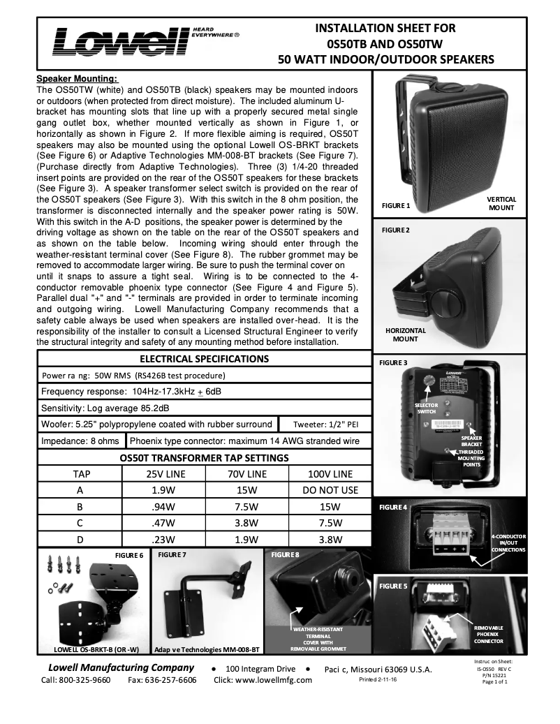 Image de la première page du manuel de l'appareil OS50TB