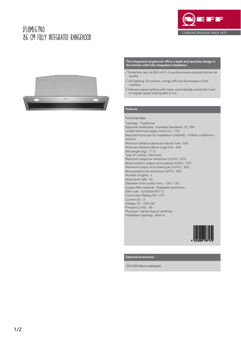 Image de la première page du manuel de l'appareil D58ML67N0