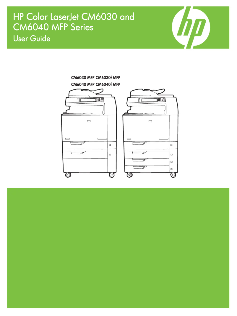 Page 1 of the manual User Manual HP LaserJet CM6040