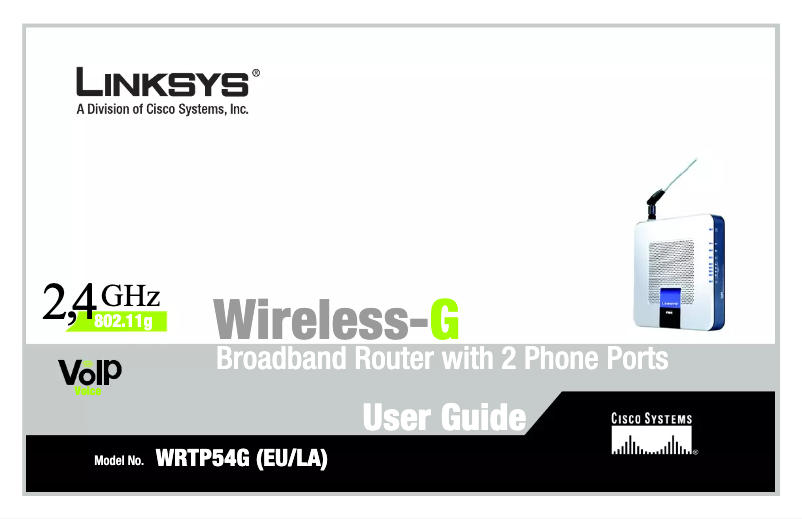 Page n°1 - Manuel utilisateur Linksys WRTP54G