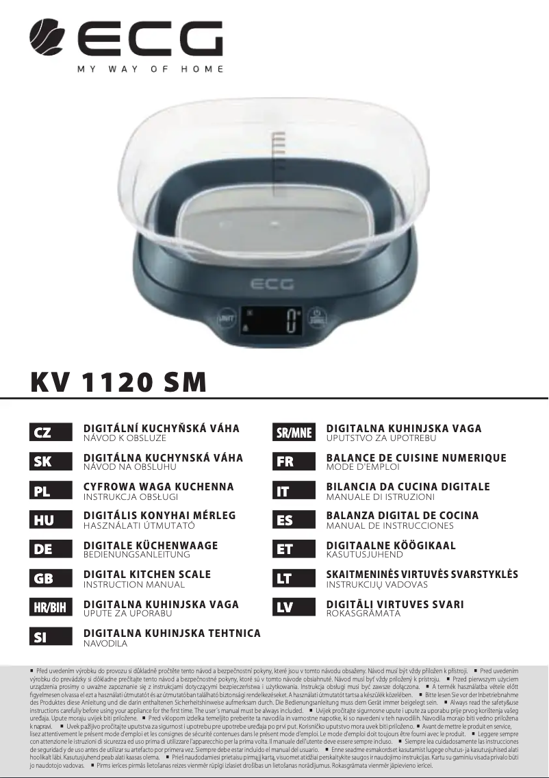 Page n°1 - Manuel utilisateur ECG KV 1120 SM