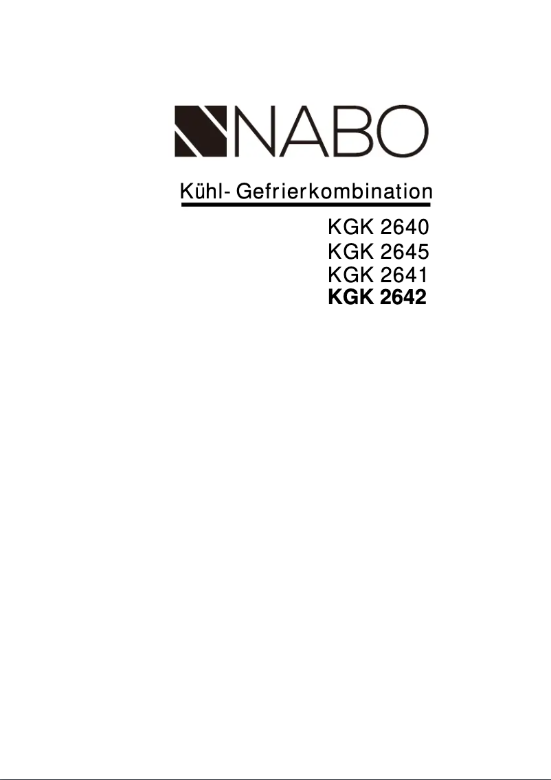 Page n°1 - Manuel utilisateur Nabo KGK 2642