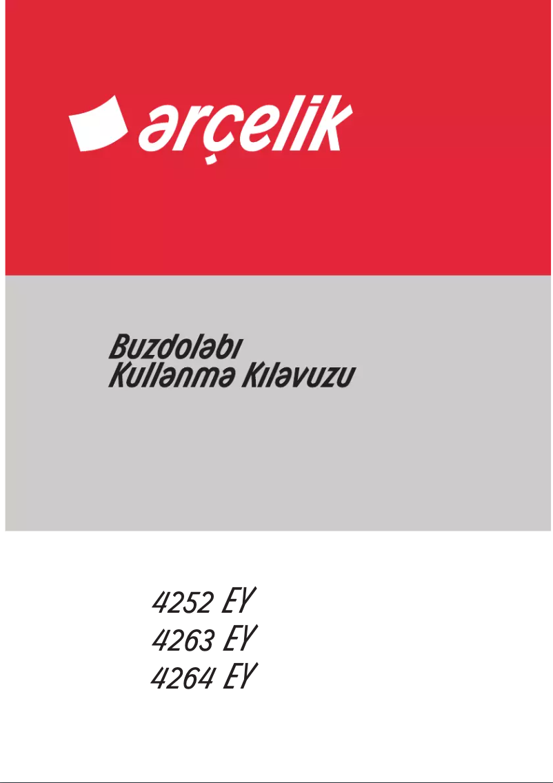 Page n°1 - Manuel utilisateur Arçelik 4264 EY