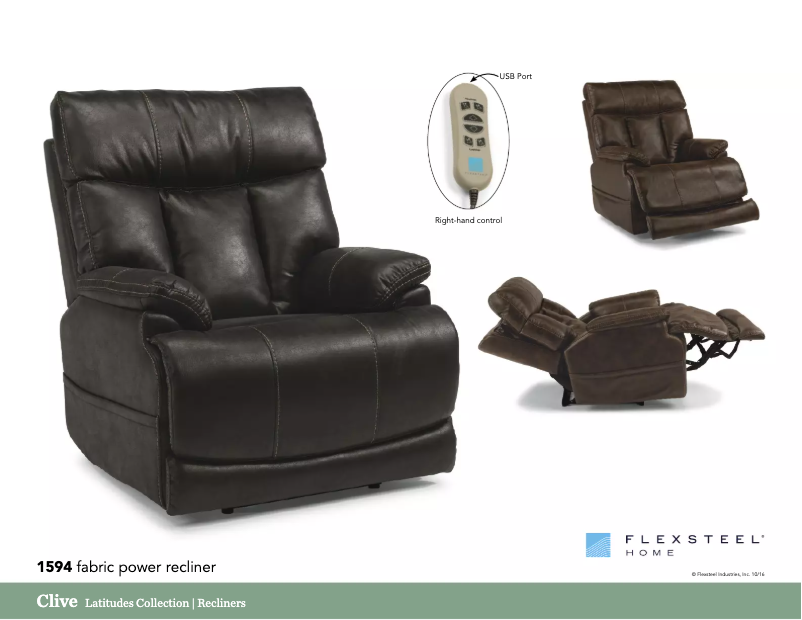 Page n°1 - Manuel utilisateur Flexsteel Clive 1594-50PH