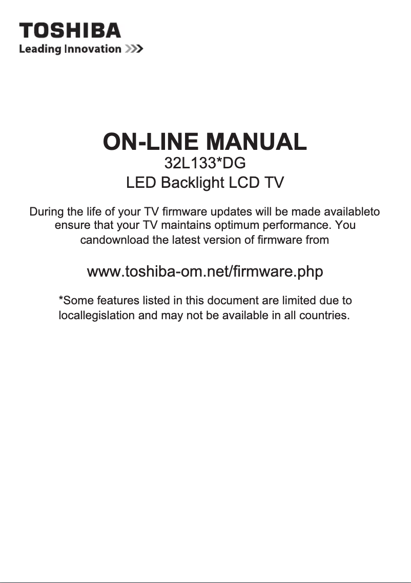 Page 1 de la notice Manuel utilisateur Toshiba 32L1333