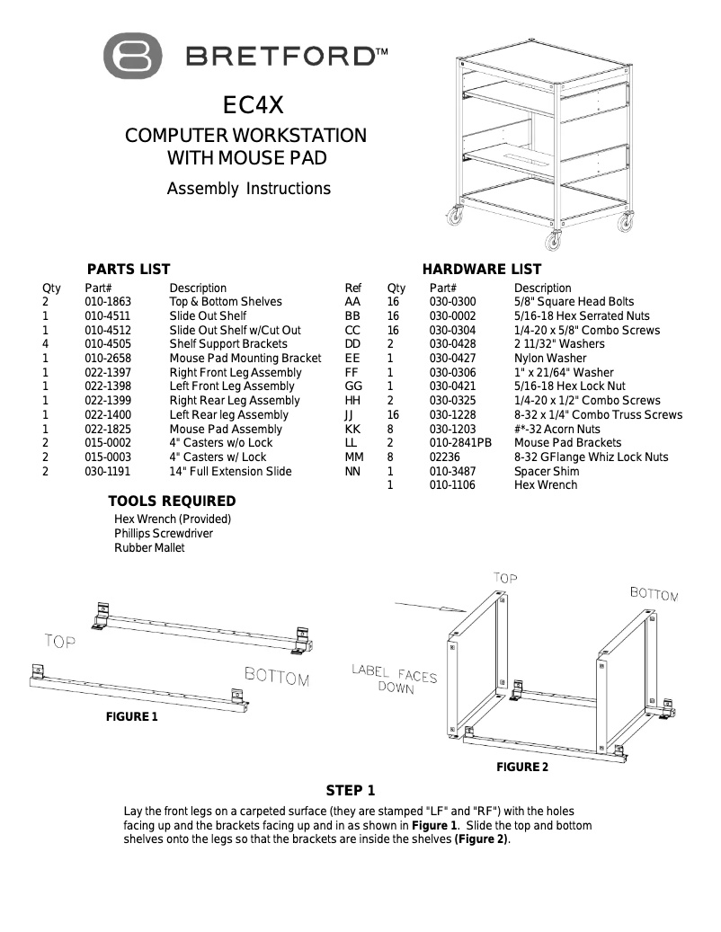 Page 1 de la notice Manuel utilisateur Bretford EC4X-P5