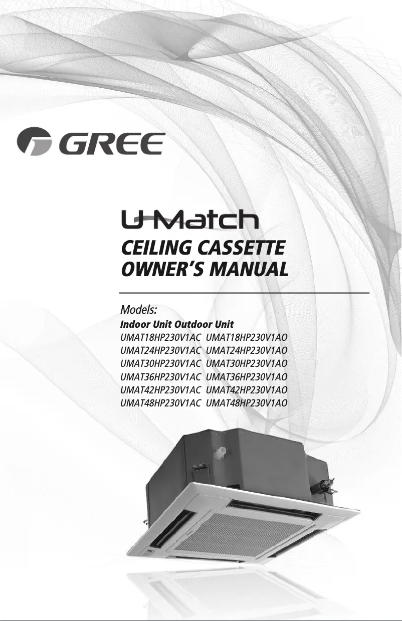 Page 1 de la notice Manuel utilisateur Gree UMAT48HP230V1AC