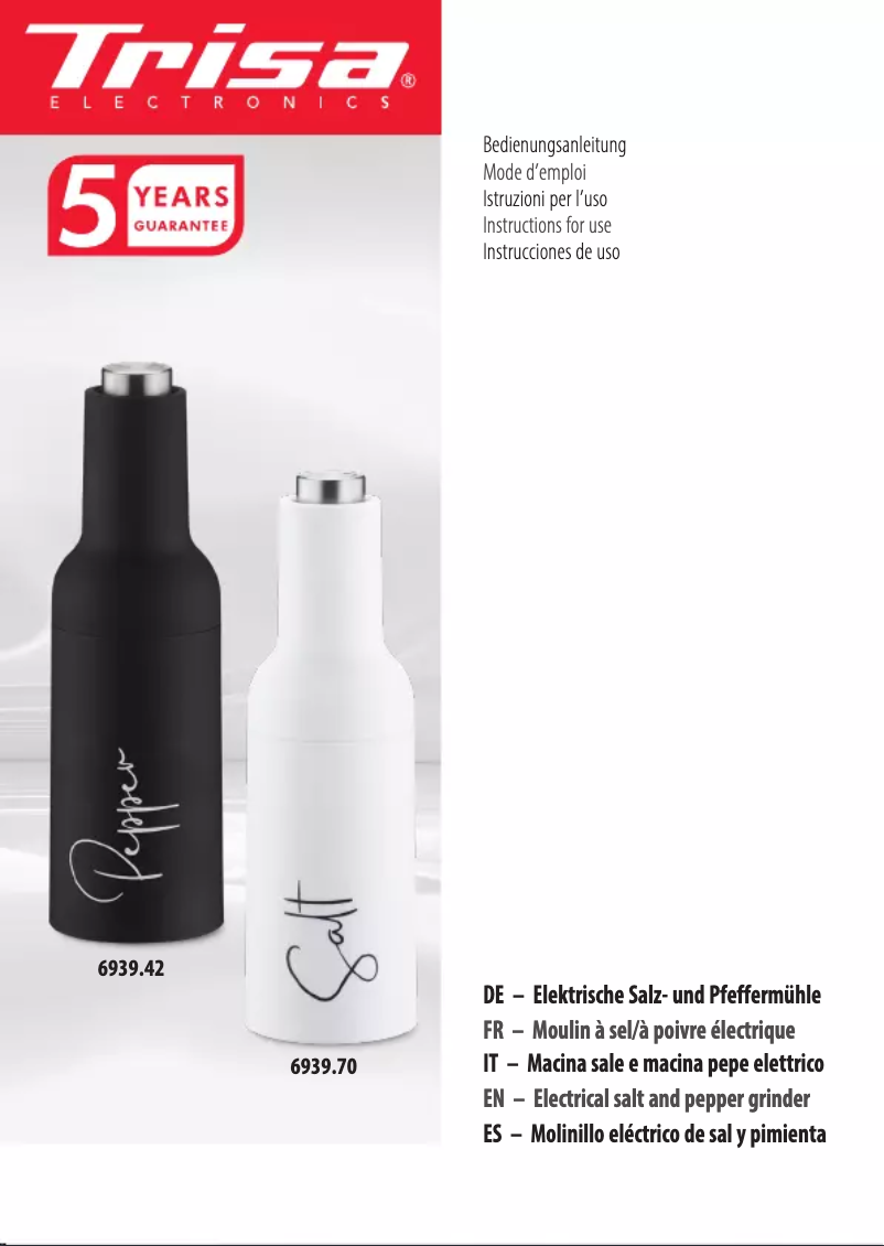 Page 1 de la notice Manuel utilisateur Trisa Pure Elegance 6939
