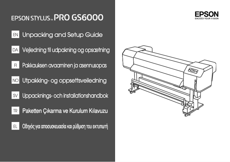 Page n°1 - Guide d'installation Epson Stylus Pro GS6000