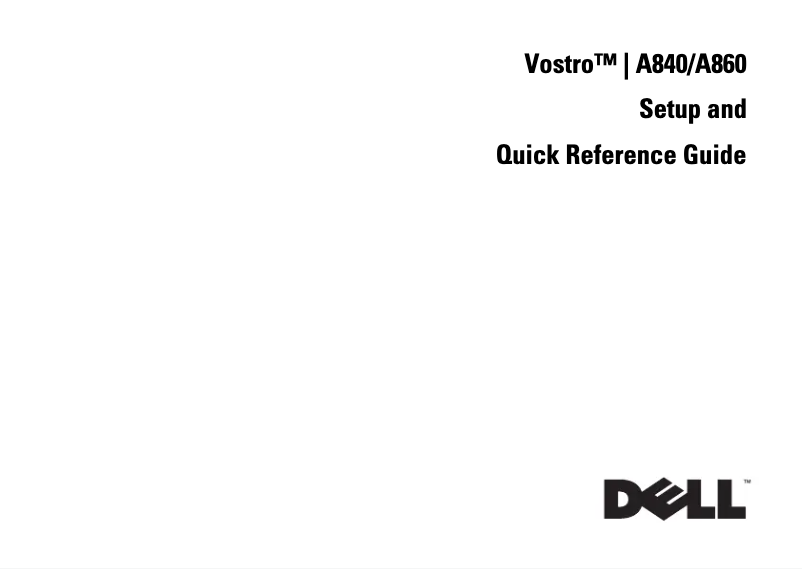 Page 1 de la notice Manuel utilisateur Dell Vostro A860