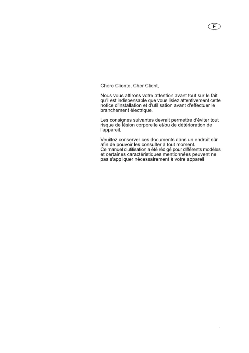 Page 1 de la notice Manuel utilisateur Bauknecht GCI 5919 IX BK