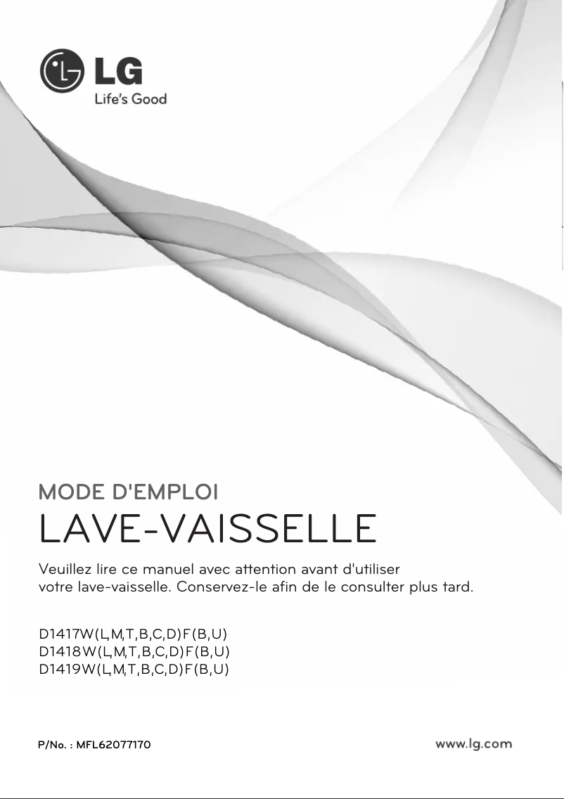 Page 1 de la notice Manuel utilisateur LG D1419MF