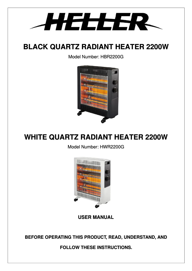 Page 1 de la notice Manuel utilisateur Heller HBR2200G