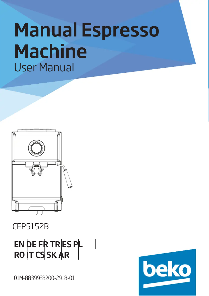 Page 1 de la notice Manuel utilisateur Beko CEP5152