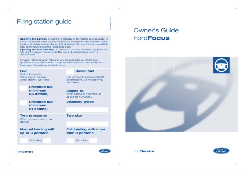 Page n°1 - Manuel utilisateur Ford Focus (1999)