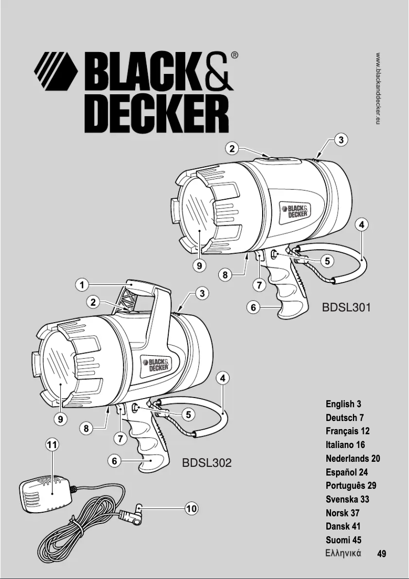 Page 1 of the manual User Manual Black & Decker BDSL302