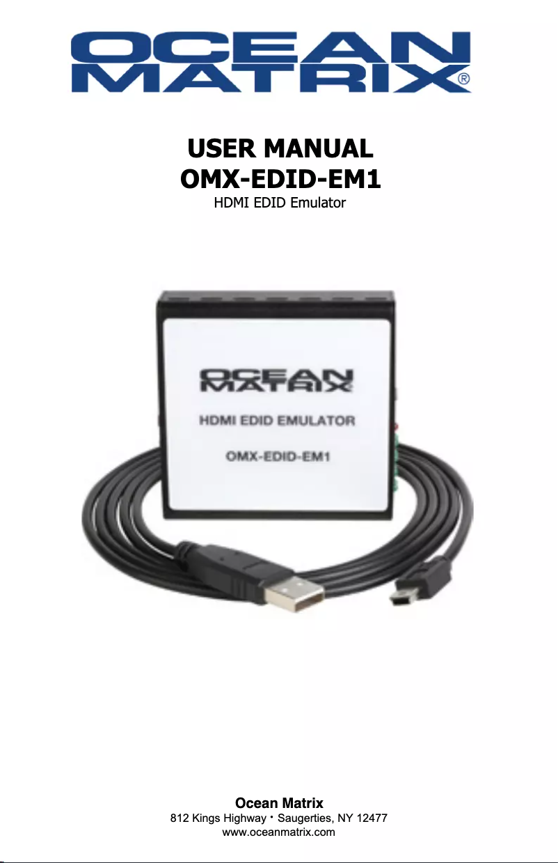 Image de la première page du manuel de l'appareil OMX-EDID-EM1