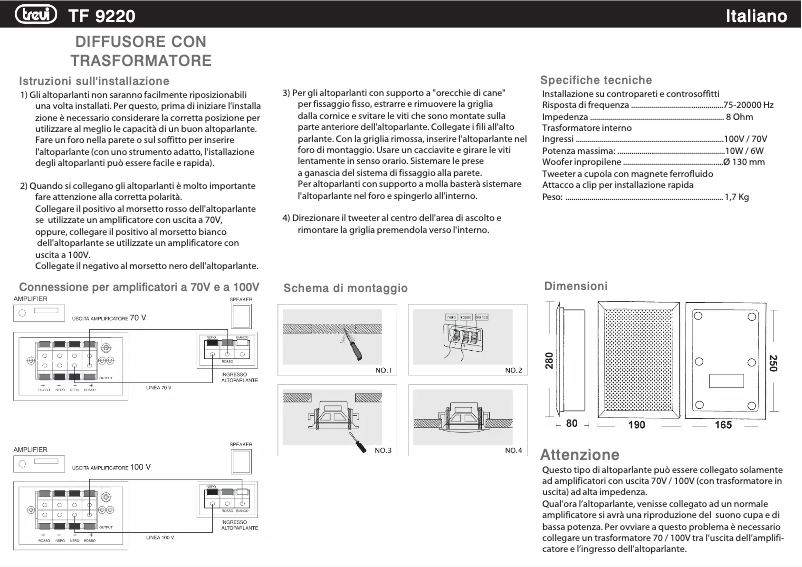 Page n°1 - Manuel utilisateur Trevi TF 9220