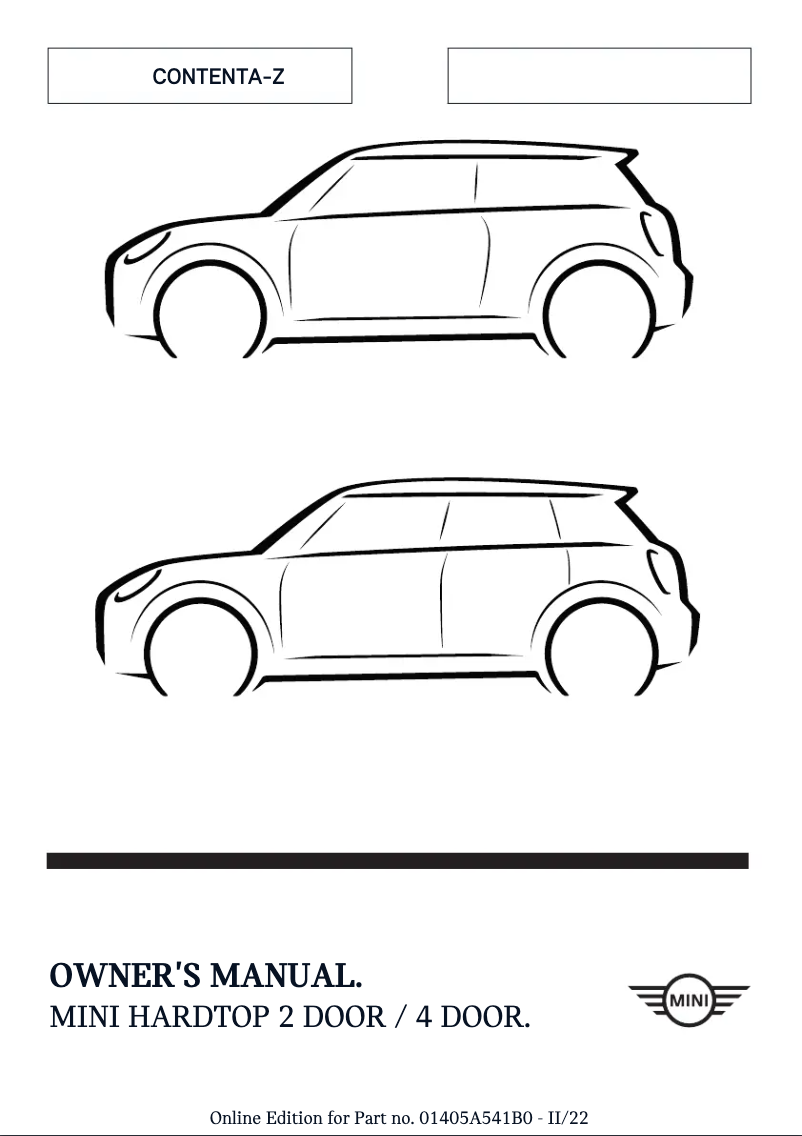 Page 1 de la notice Manuel utilisateur Mini Hardtop (2023)