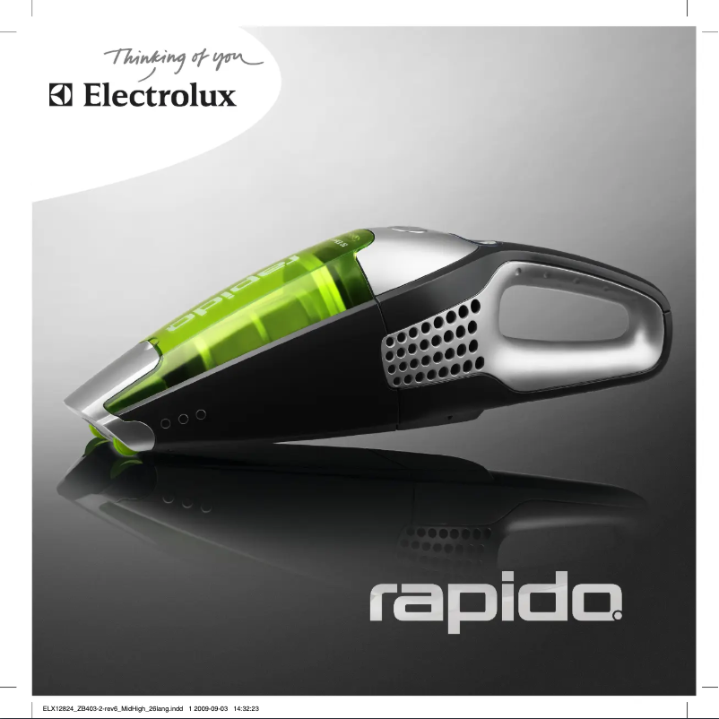 Page n°1 - Manuel utilisateur Electrolux Rapido ZB4103