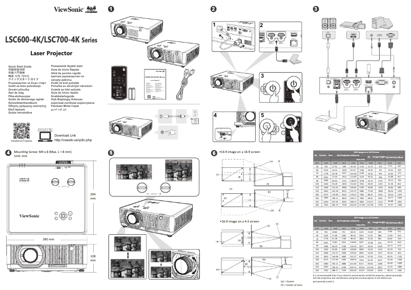 Page n°1 - Guide de démarrage rapide Viewsonic LSC700-4K