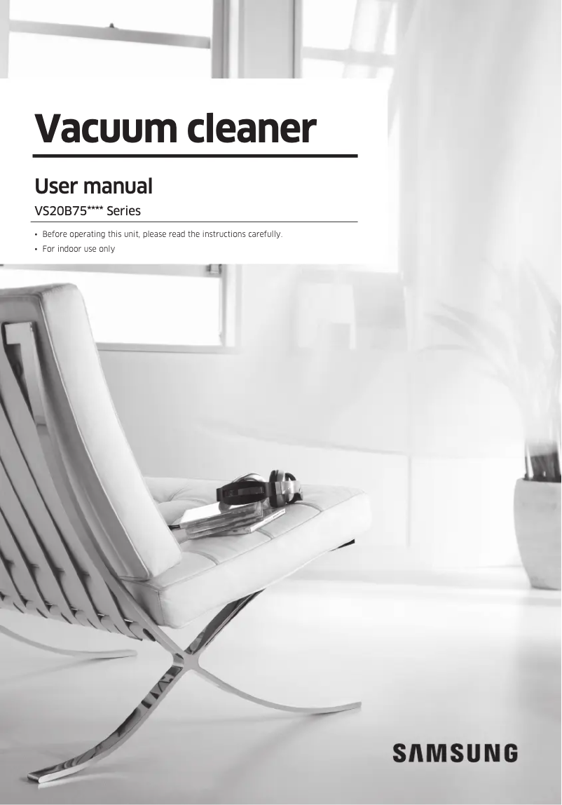 Page 1 de la notice Manuel utilisateur Samsung VS20B7551BF