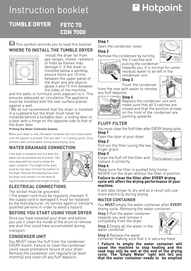 Page n°1 - Manuel utilisateur Hotpoint CDN 7000B P (UK)
