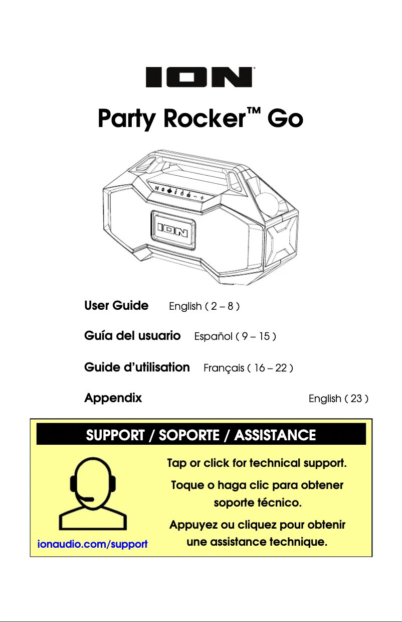 Page n°1 - Manuel utilisateur ION Party Rocker Go