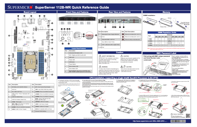Image de la première page du manuel de l'appareil SuperServer SYS-112B-WR
