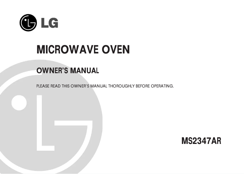 Page n°1 - Manuel utilisateur LG MS2347AR