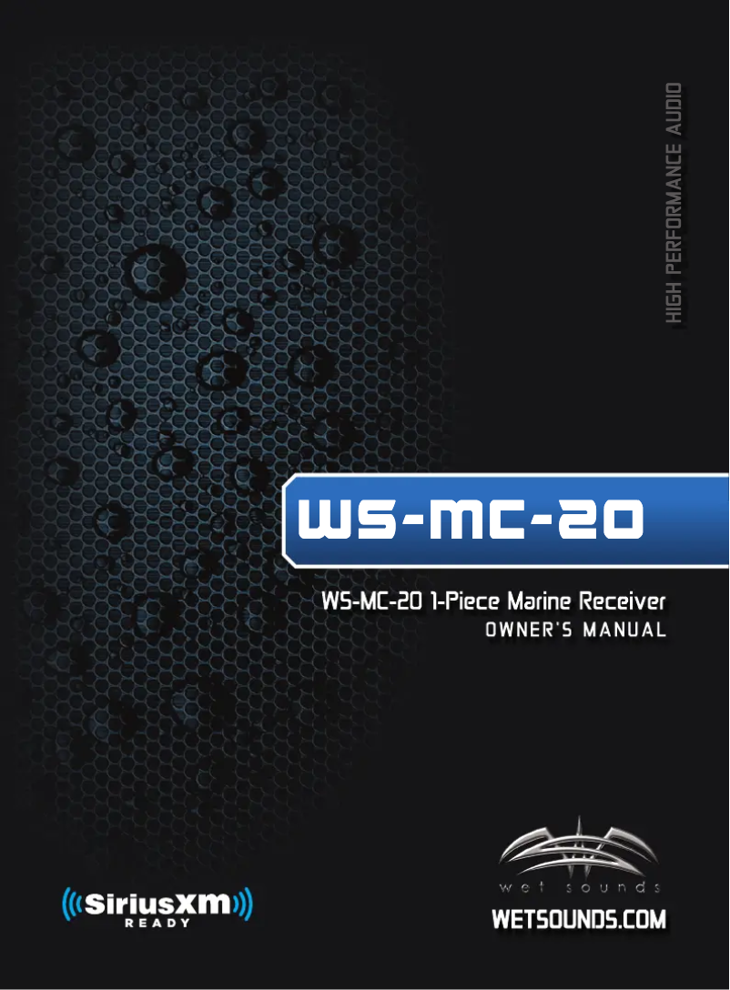 Page n°1 - Manuel utilisateur Wet Sounds WS-MC-20