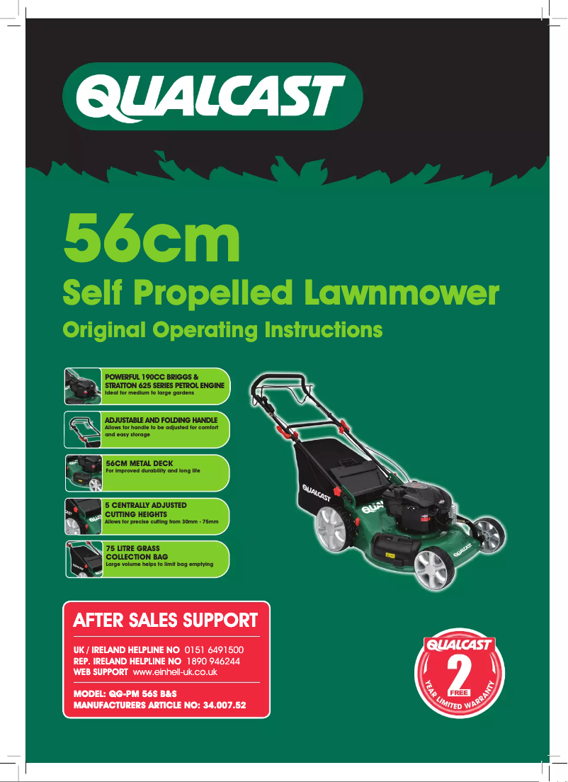 Page 1 de la notice Manuel utilisateur Qualcast QG-PM 56 S B&S
