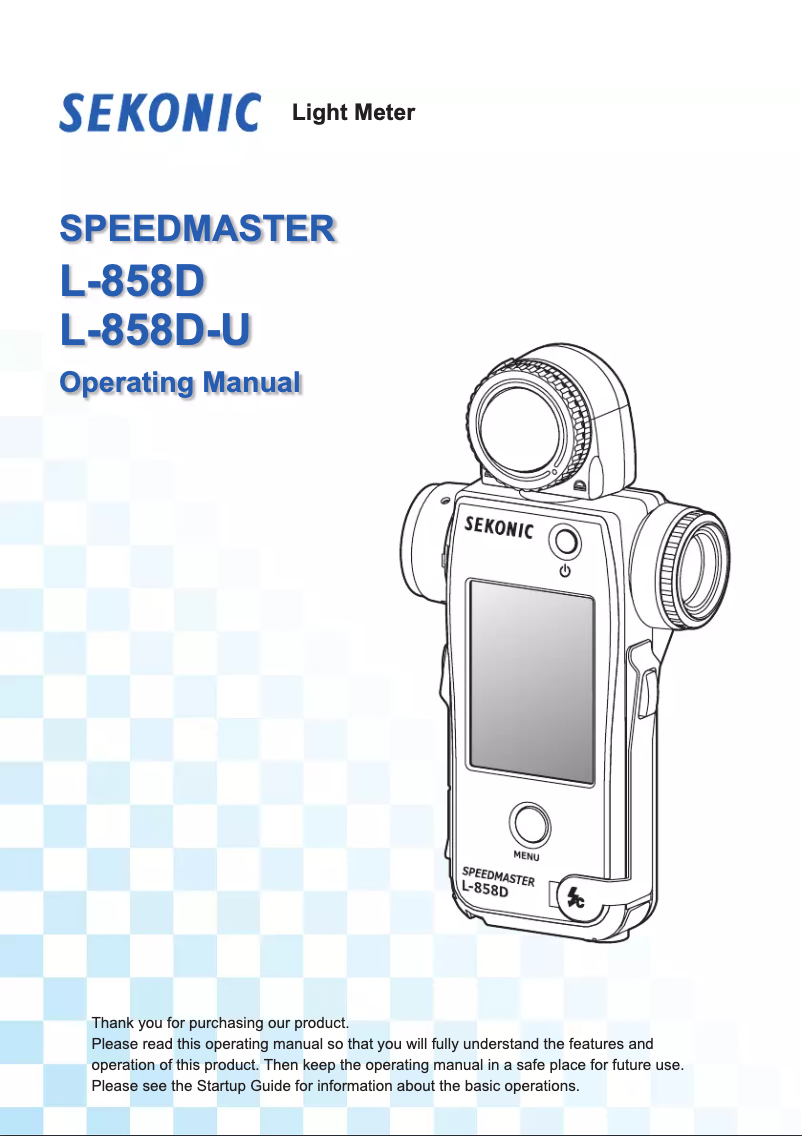 Image de la première page du manuel de l'appareil SpectroMaster L-858D