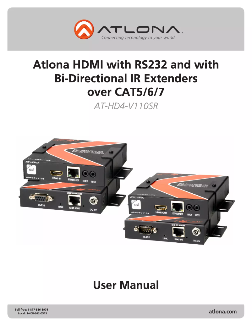 Page 1 de la notice Manuel utilisateur Atlona AT-HD4-V110SR