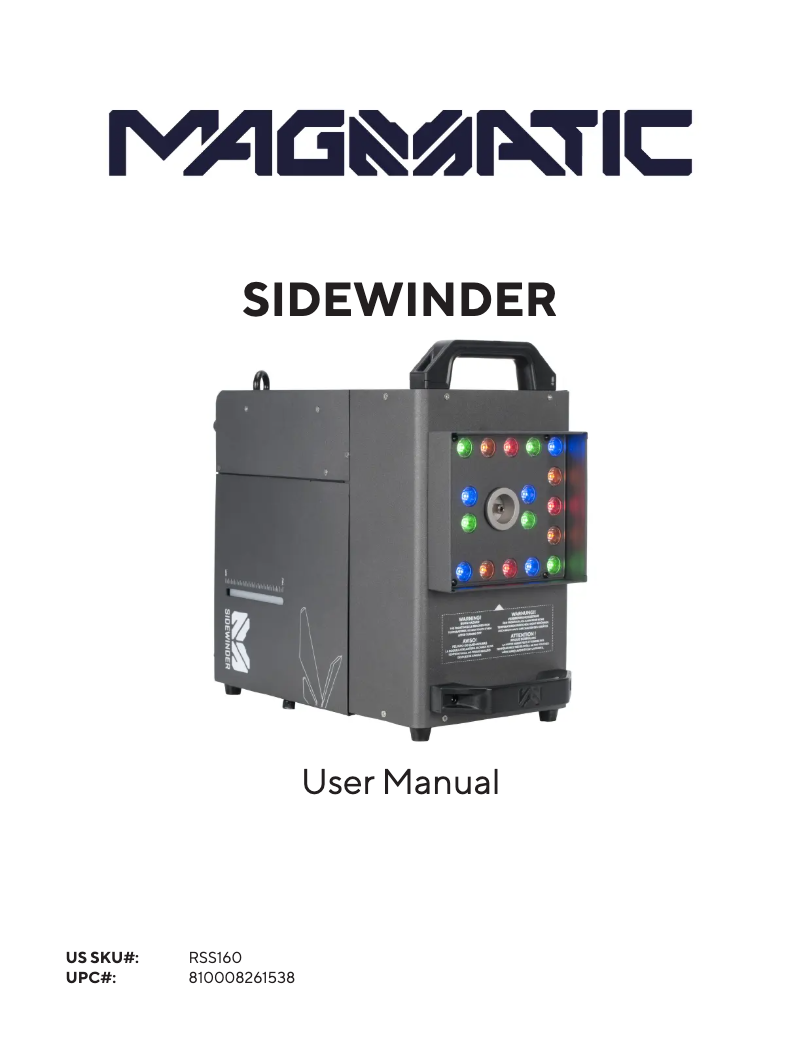 Image de la première page du manuel de l'appareil SIDEWINDER