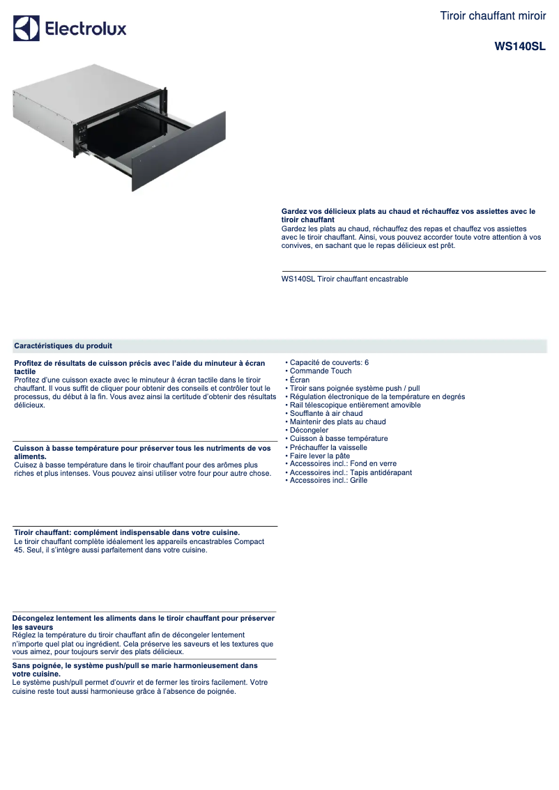 Image de la première page du manuel de l'appareil WS140SL