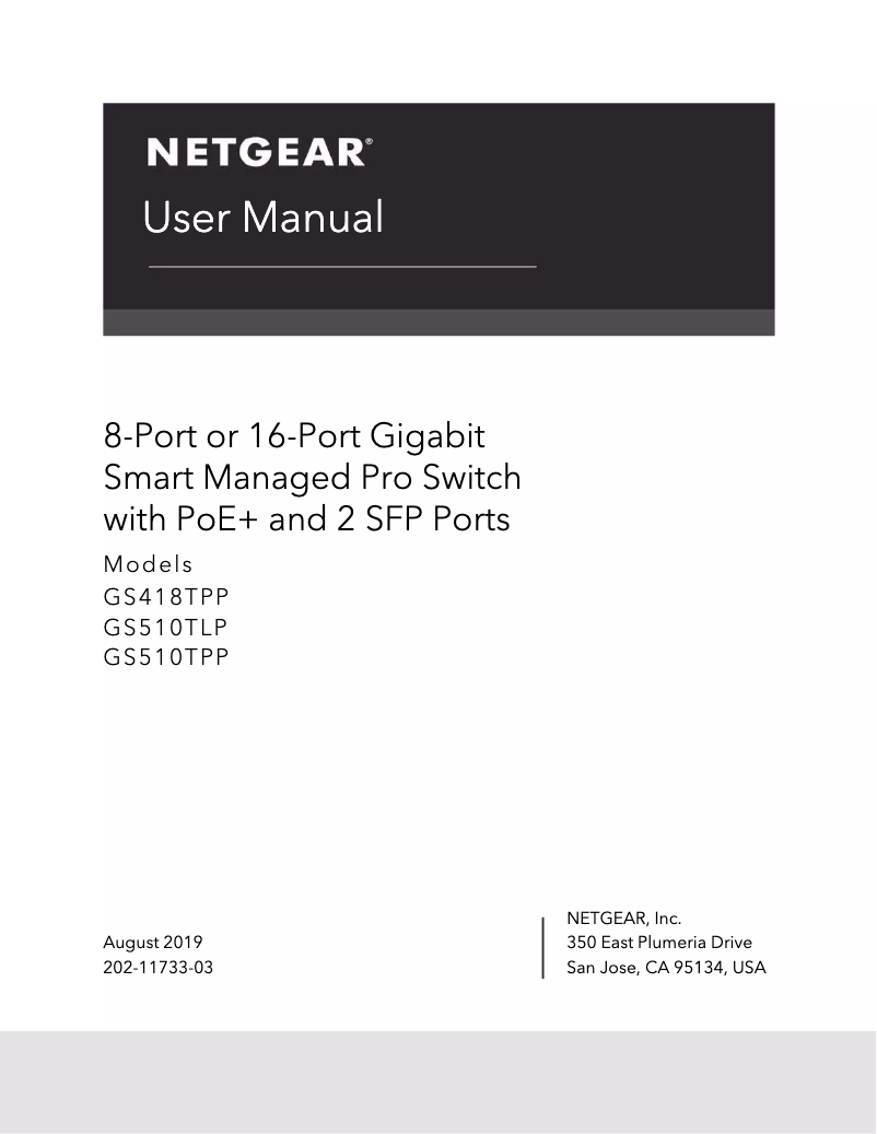 Page n°1 - Manuel utilisateur Netgear GS418TPP
