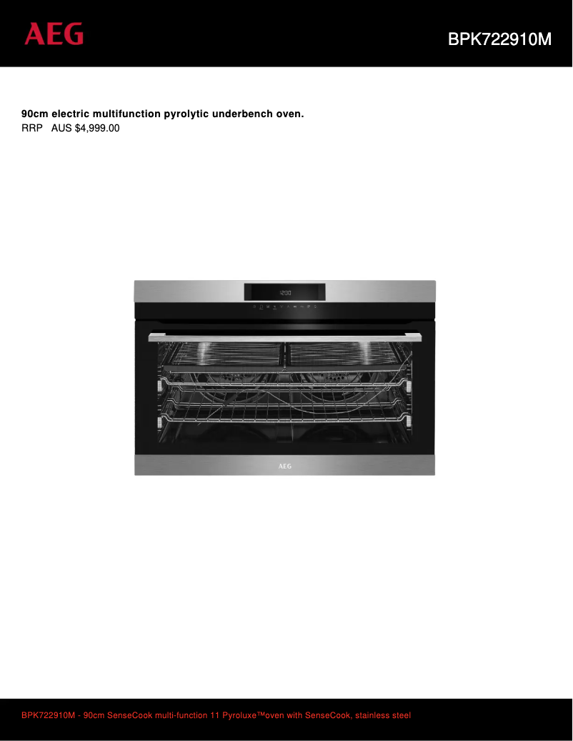 Imagen de la primera página del manual del dispositivo BPK722910M