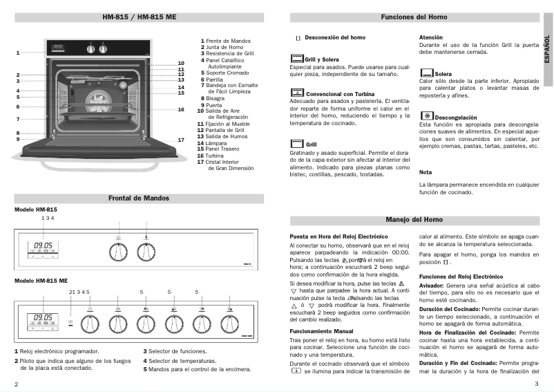 Page n°1 - Manuel utilisateur Teka HM-815 ME