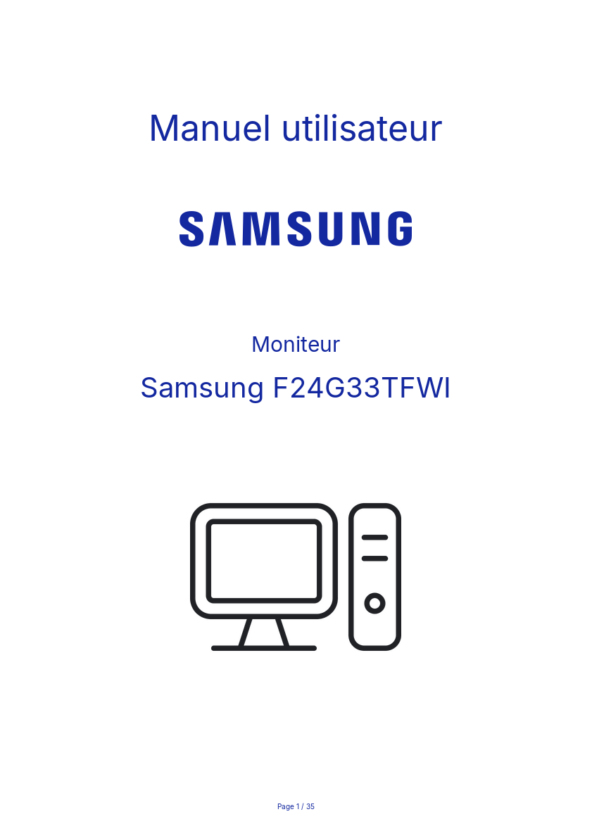 Page n°1 - Manuel utilisateur Samsung F24G33TFWI