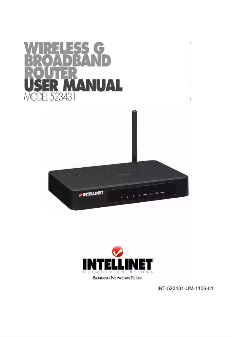Image de la première page du manuel de l'appareil Wireless G Broadband VPN Router 523431