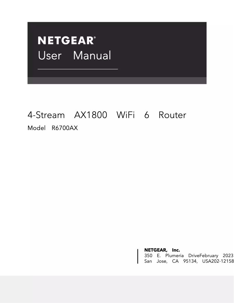 Page 1 de la notice Manuel utilisateur Netgear R6700AX